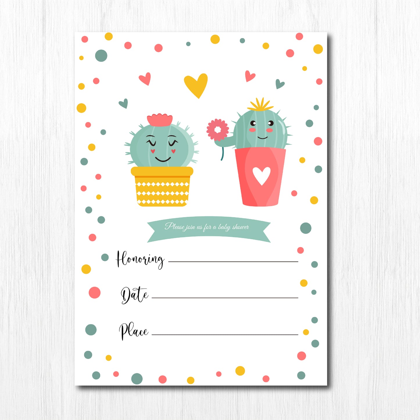 Set of 25, 5X7 Premium Cardstock, Baby Shower Invitation Custom Theme Easy to Personalize Baby Shower Girl Boy Invitation