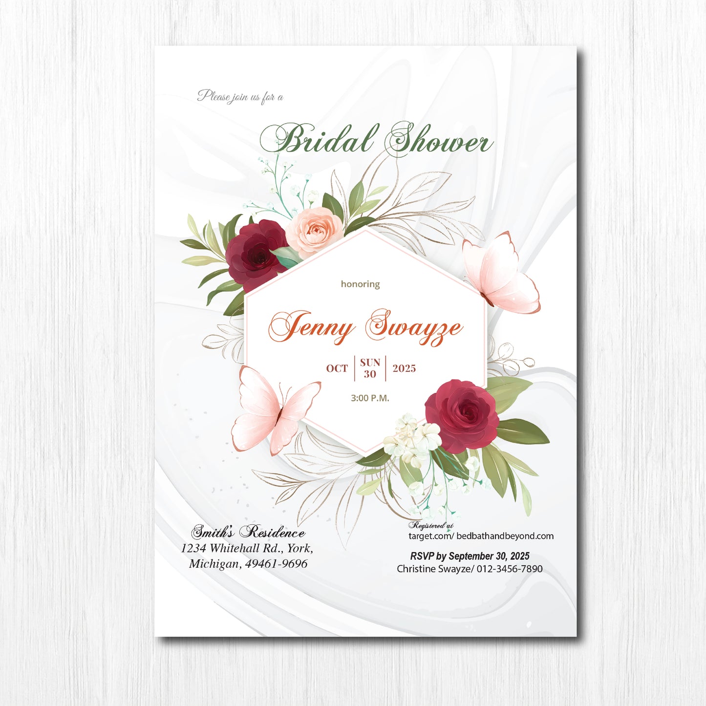 Bachelorette Party invitation, Bridal shower, bridal shower invitation, bridal shower invitation printed, bridal shower invitation floral