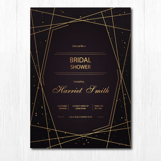 Set of 25, 5X7 Premium Cardstock,  Bachelorette Party Custom Party Invitation, Bridal Shower Invitation