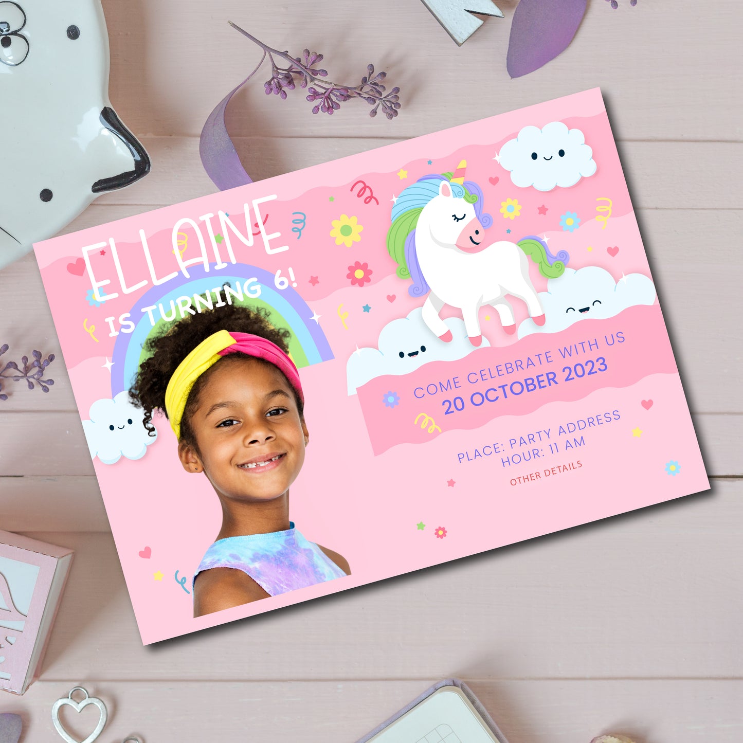 Birthday invitation, kids birthday party invitation, kids birthday invitation printed, kids birthday invitation with photo, birthday invitation