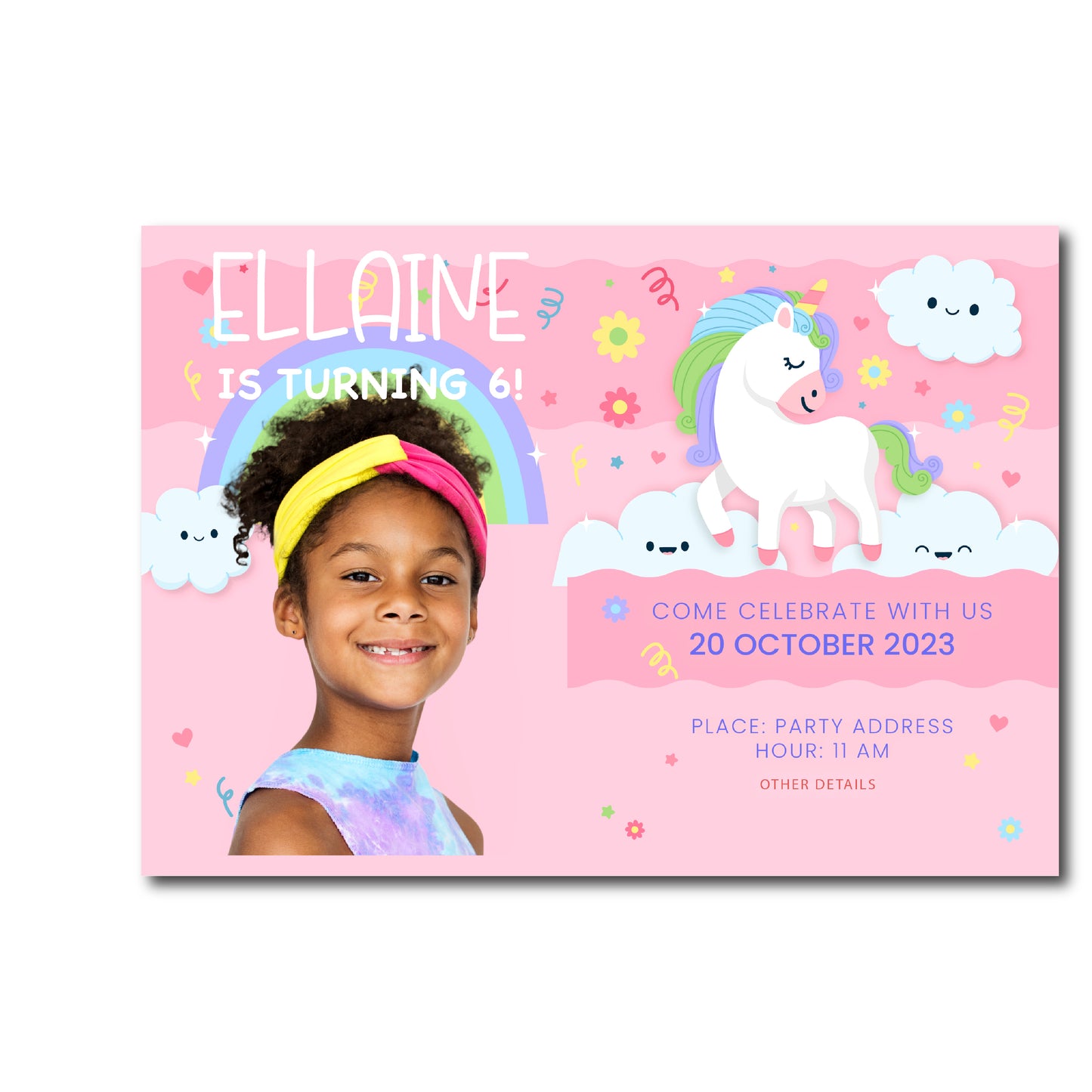 Birthday invitation, kids birthday party invitation, kids birthday invitation printed, kids birthday invitation with photo, birthday invitation