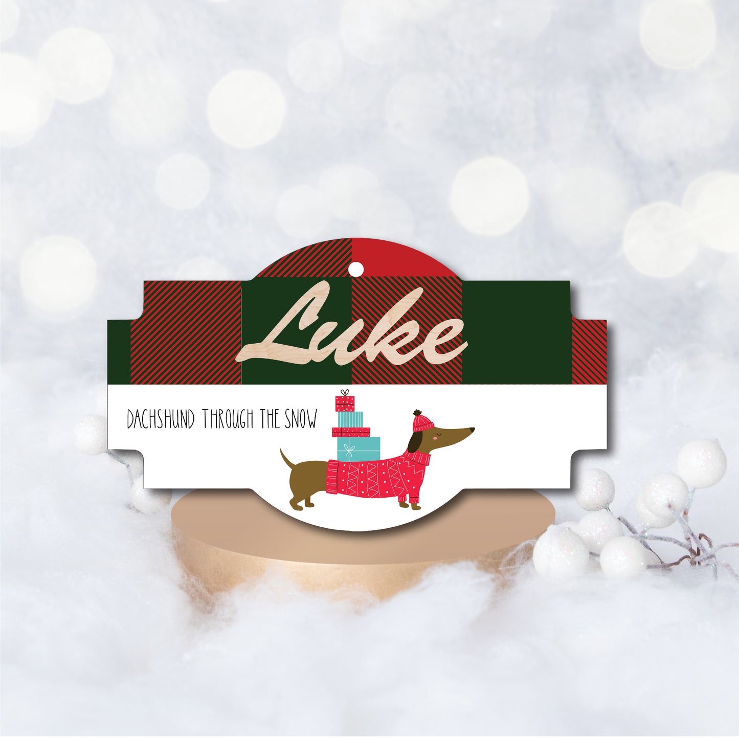 Christmas Dachshund through the snow ornaments,Christmas Ornament, Christmas Ornament Ideas,Christmas Ornaments Personalized Dog ornament