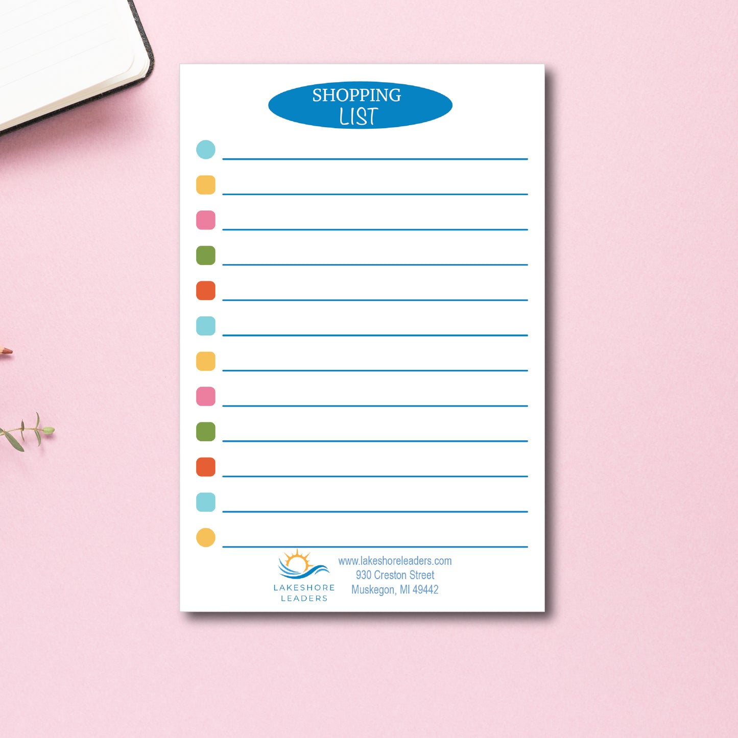 Set of 10, 50 Pages, 4X6 inches Shopping list pad, shopping list, realtor gift, notepad, marketing, marketing gift, marketing materials, custom notepad, realtor marketing, realtor closing gift