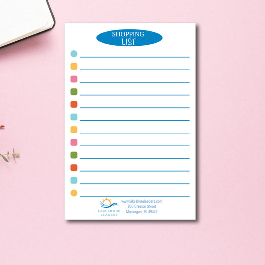 Set of 10, 50 Pages, 4X6 inches Shopping list pad, shopping list, realtor gift, notepad, marketing, marketing gift, marketing materials, custom notepad, realtor marketing, realtor closing gift