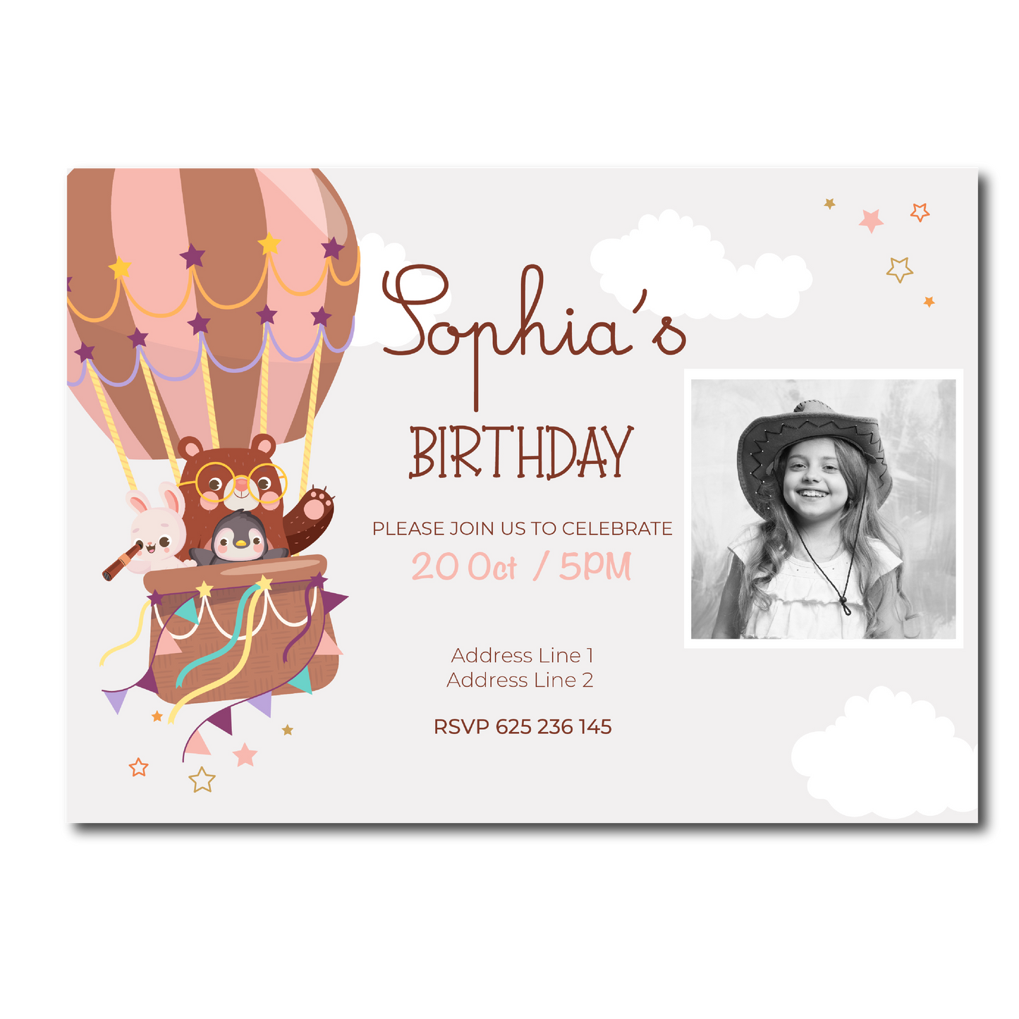 birthday invitation, kids birthday party invitation, kids birthday invitation printed, kids birthday invitation with photo, birthday invitation
