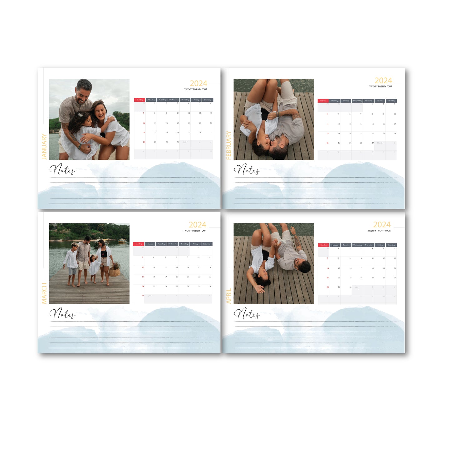 Calendar, custom calendar, monthly calendar, 2024 custom calendar, custom wall calendar, custom photo calendar, Family calendar