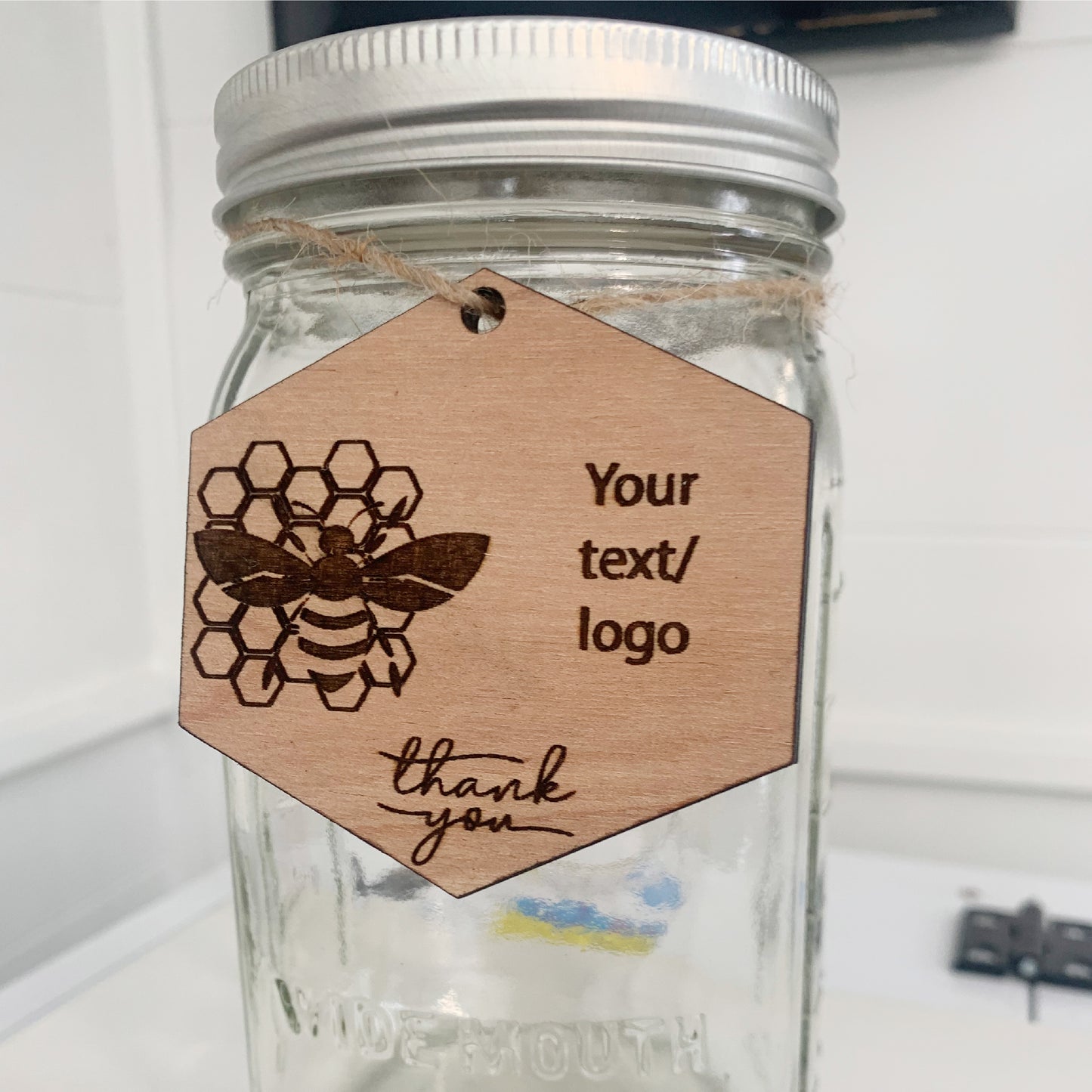 Gift Tag, Honey bottle wood tags, Wood bottle tags, Customizable wood tags, Natural wood labels, Handcrafted bottle tags, Wooden tags
