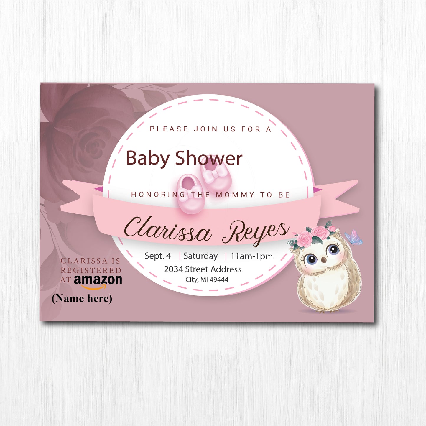 Set of 25, 5X7 Premium Cardstock, Baby Shower Invitation Custom Theme Easy to Personalize Baby Shower Girl Boy Invitation