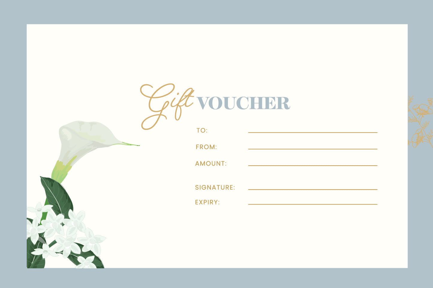 Floral Gift Voucher, Gift Certificate, Gift Voucher