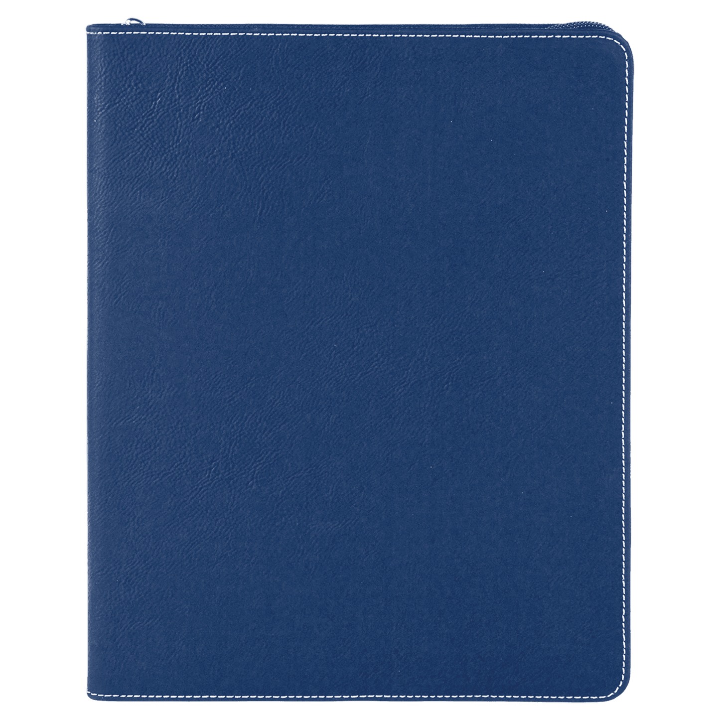 9 1/2" x 12" Blue/Silver with Zipper Leatherette Portfolio with Notepad, Notepad, Custom Engraved Leather Planner, Planner