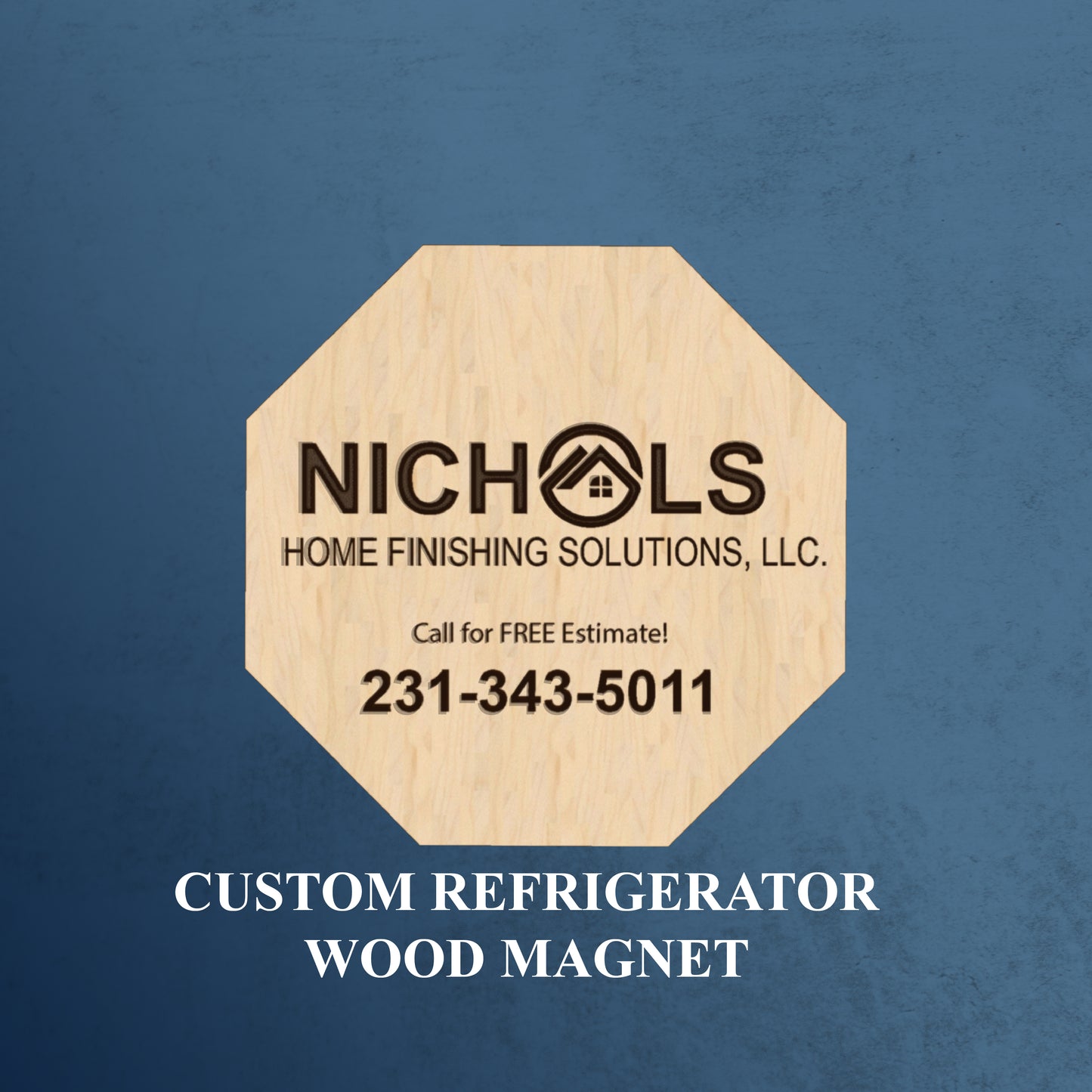 Custom ref magnet, personalized ref magnet, custom wood magnet, custom business magnets, custom business marketing products, Hexagon magnet