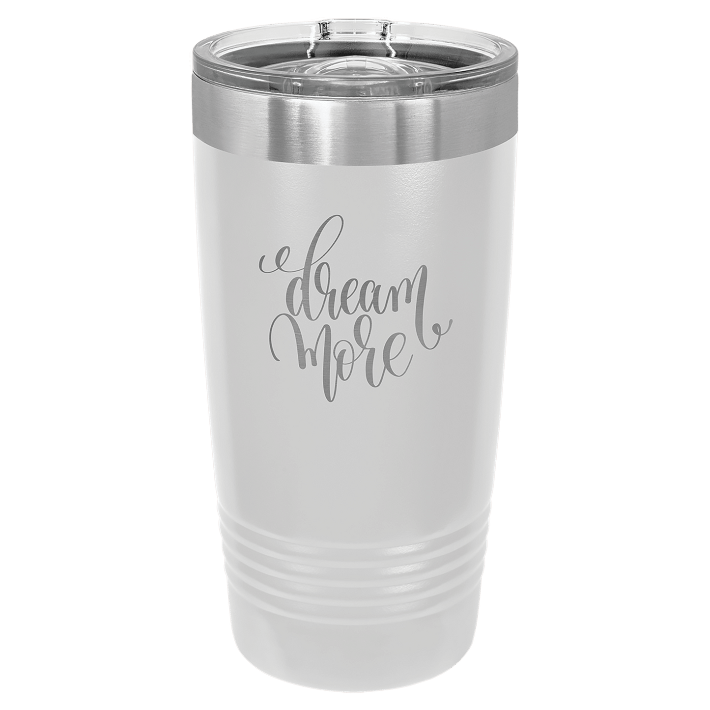 White Polar Camel 20 Oz. Tumbler with Slider Lid, Laser Engraved