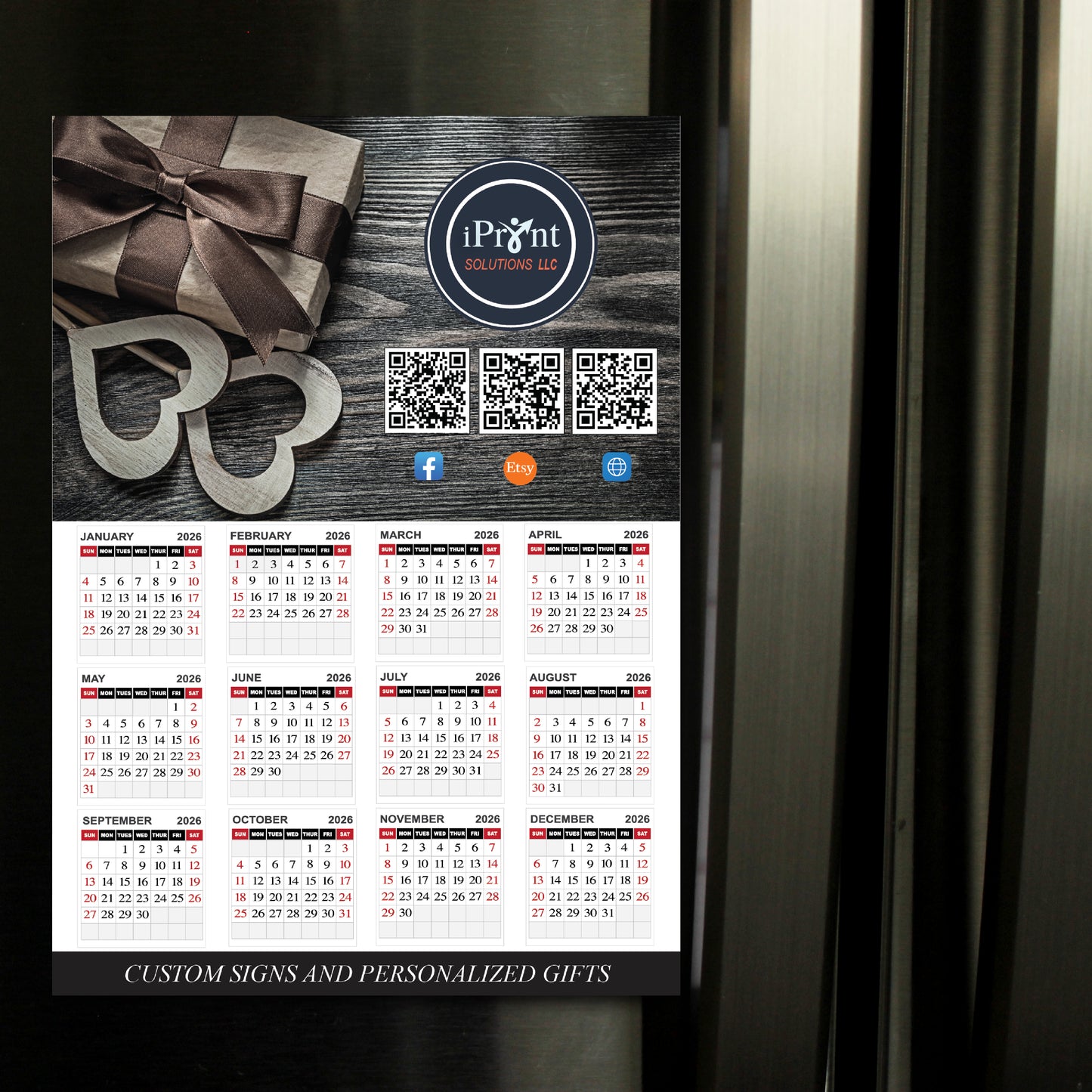 5X7 Custom calendar, Magnetic calendar, custom magnetic calendar, magnetic fridge calendar, calendar, fridge calendar, calendar 2026, calendar magnetic, calendar
