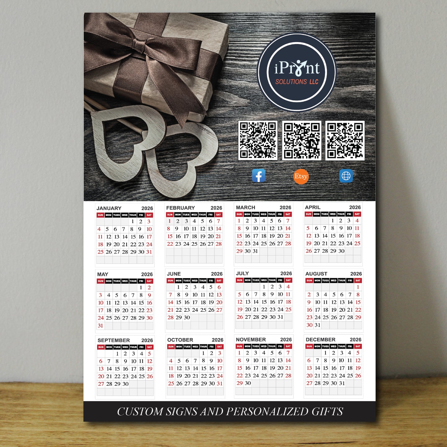 5X7 Custom calendar, Magnetic calendar, custom magnetic calendar, magnetic fridge calendar, calendar, fridge calendar, calendar 2026, calendar magnetic, calendar