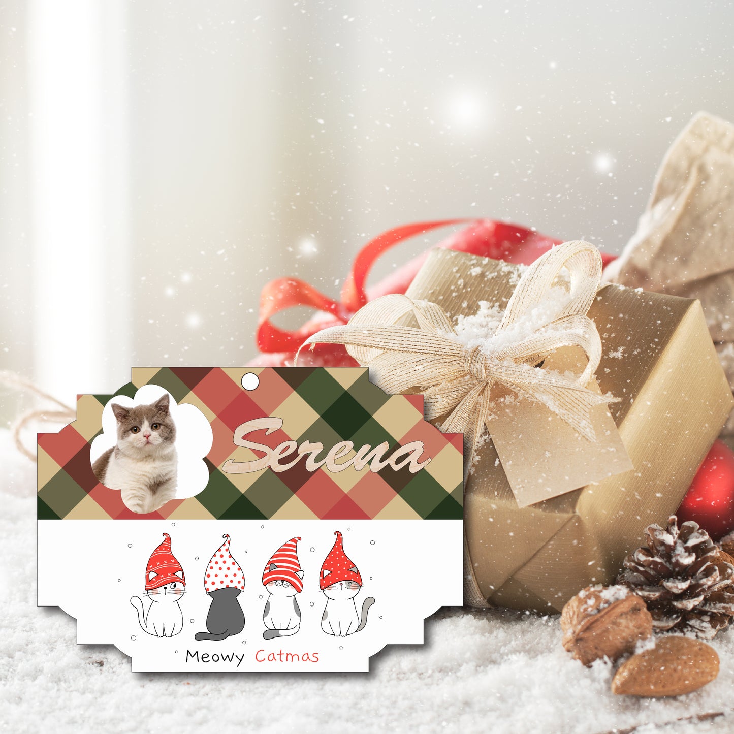 Christmas Cat ornaments,Christmas Ornament, Christmas Ornament Ideas,Christmas Ornaments Personalized, Laser Cut