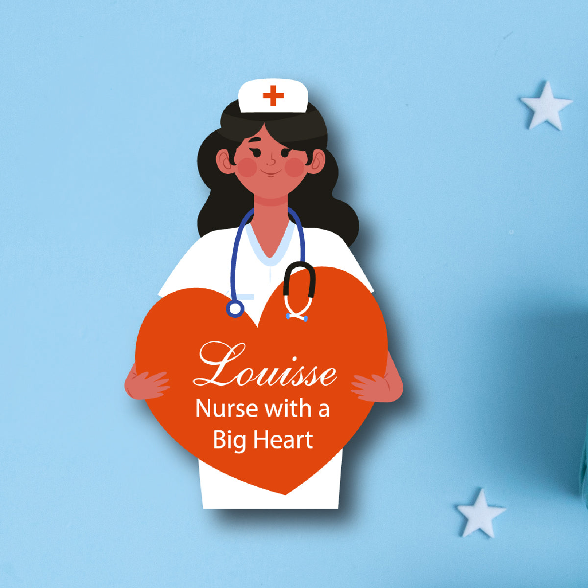 Christmas Nurse with a big heart ornaments,Christmas Ornament, Christmas Ornament Ideas,Christmas Ornaments Personalized, Laser Cut wood