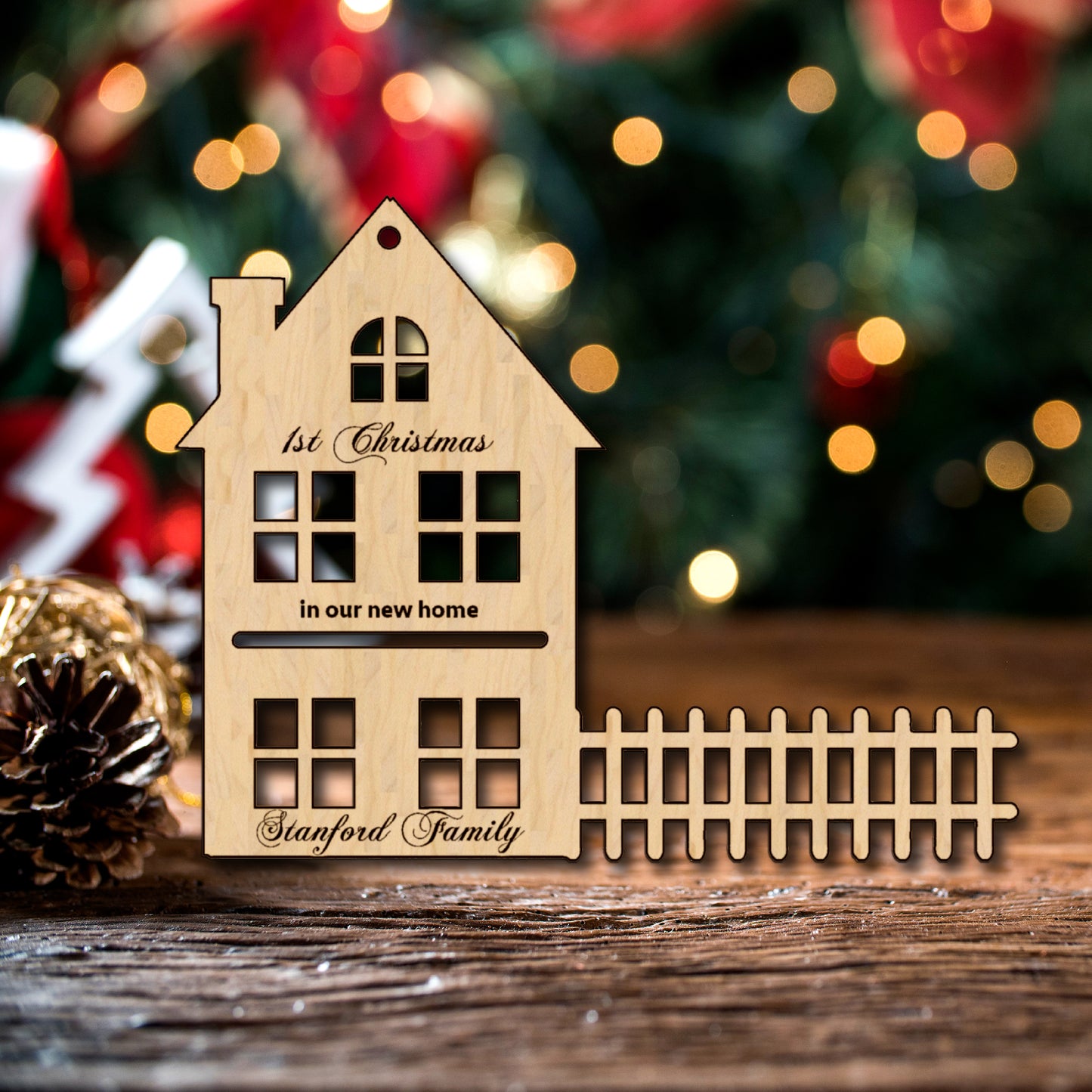 Christmas in Our New Home ornaments,Christmas Ornament, Christmas Ornament Ideas,Christmas Ornaments Personalized, Engraved Wood Ornament