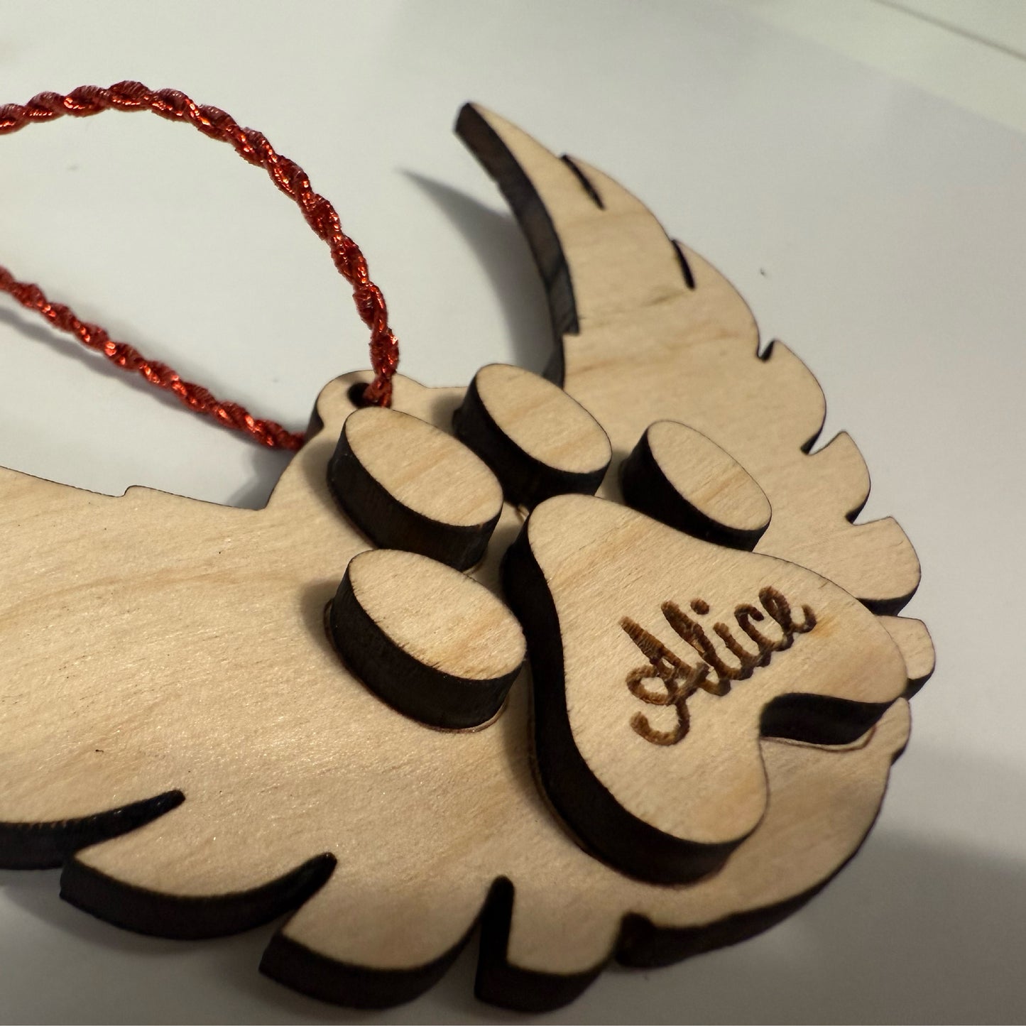 4 inch Wings Wood Ornaments Custom Ornaments Christmas Ornaments Memorial Pet Ornament