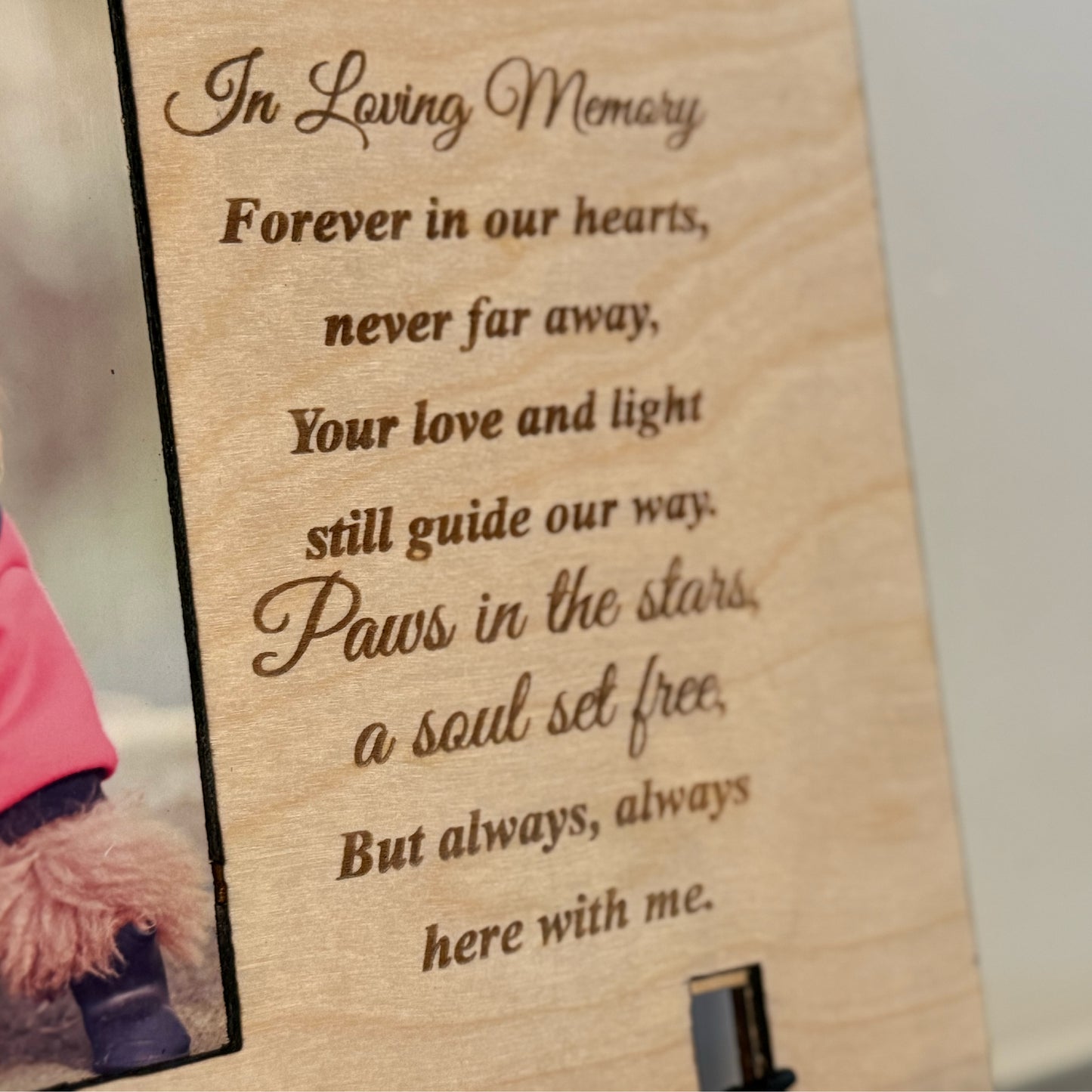 Custom Photo Plaque Custom Pet Memorial Wood Plaque Personalized Engraved Wood Plaque Memorial Photo Plaque