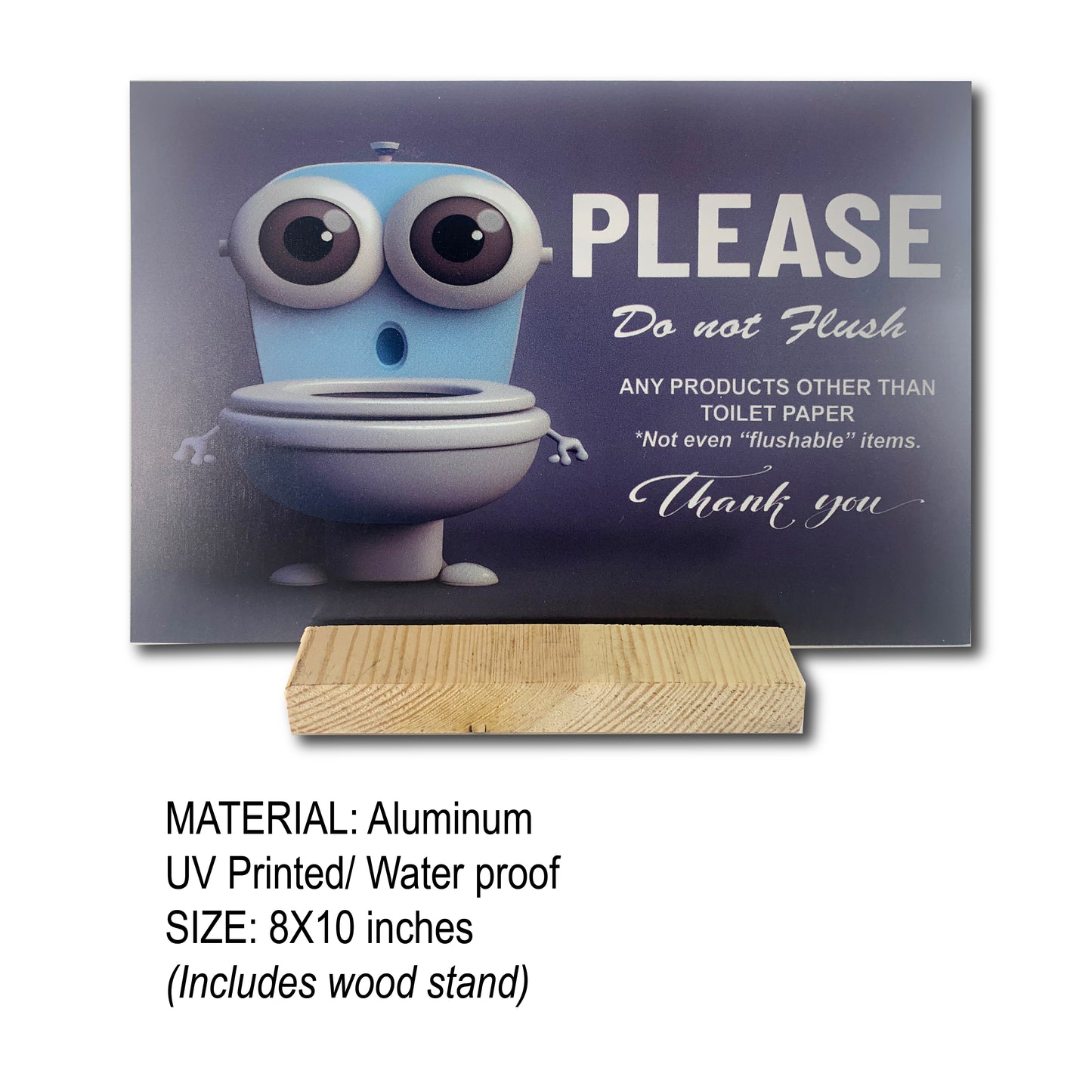 Please do not flush sign, rental house toilet sign, custom rental house sign, do not flush sign