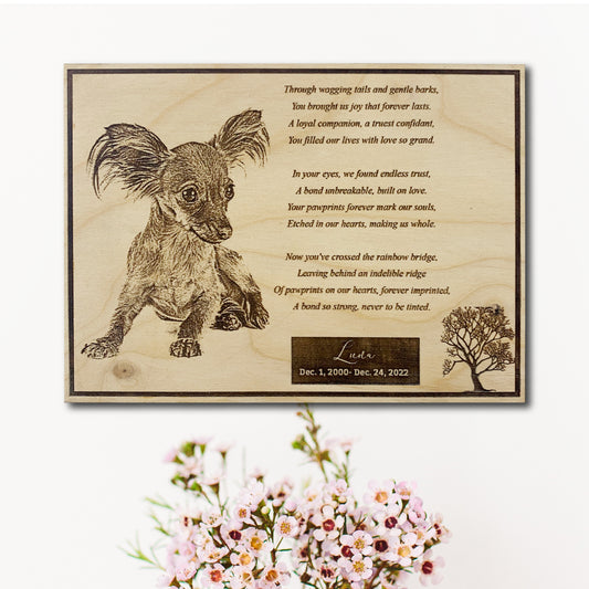 12X12 inches Pet Memorial plaque, custom gift sign, memorial wall plaque, custom memorial photo plaque, memorial plaque with photo, memorial plaque for wedding, dad memorial plaque