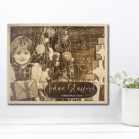 12X12 inches Custom gift, custom gift sign, Laser engraved wedding gift photo wood Fathers day gift Gift for Grandpa gift for Grandma Mom Gift for Dad laser engraved photo Wedding
