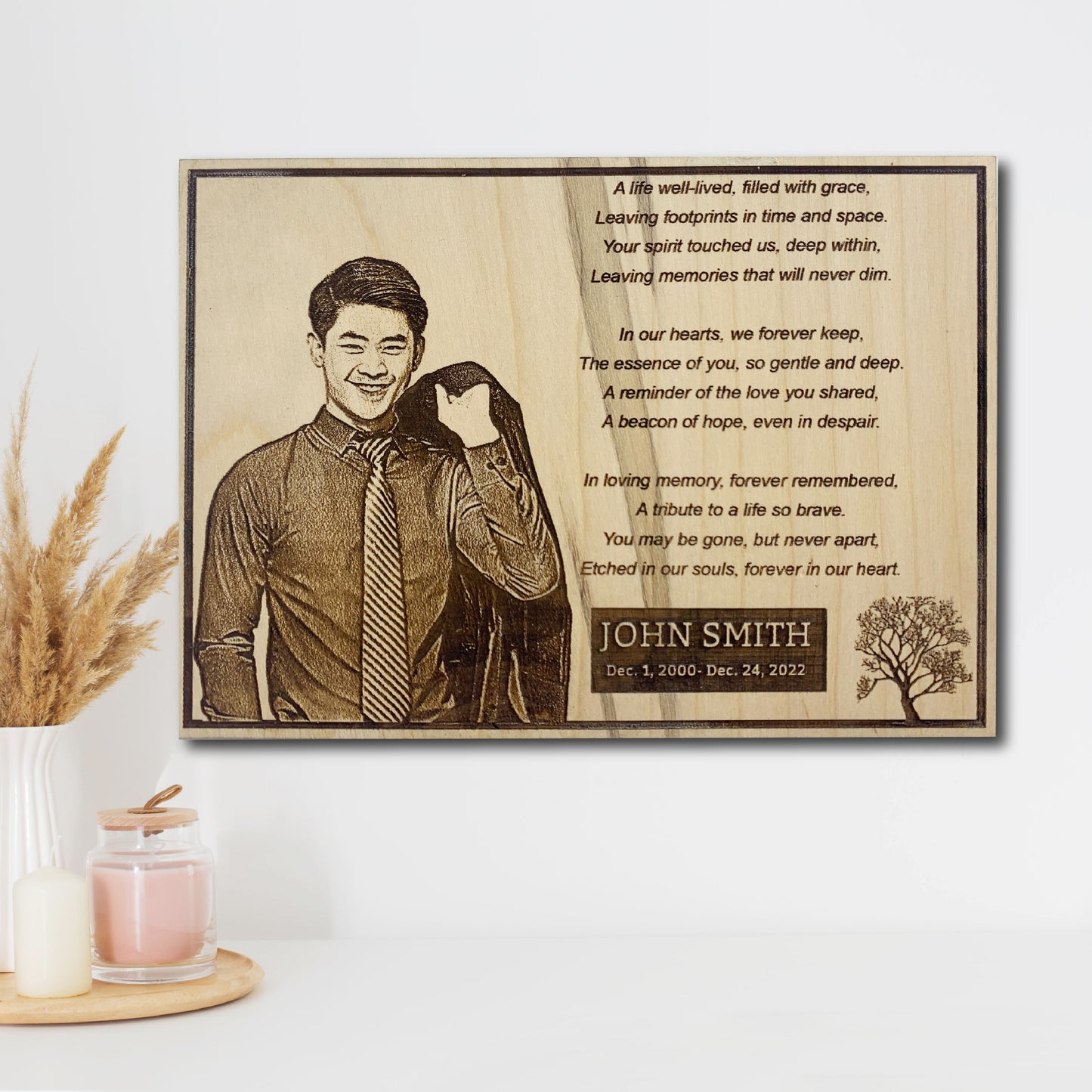 Memorial plaque, custom gift sign, memorial wall plaque, custom memorial photo plaque, memorial plaque with photo, memorial plaque for wedding, dad memorial plaque