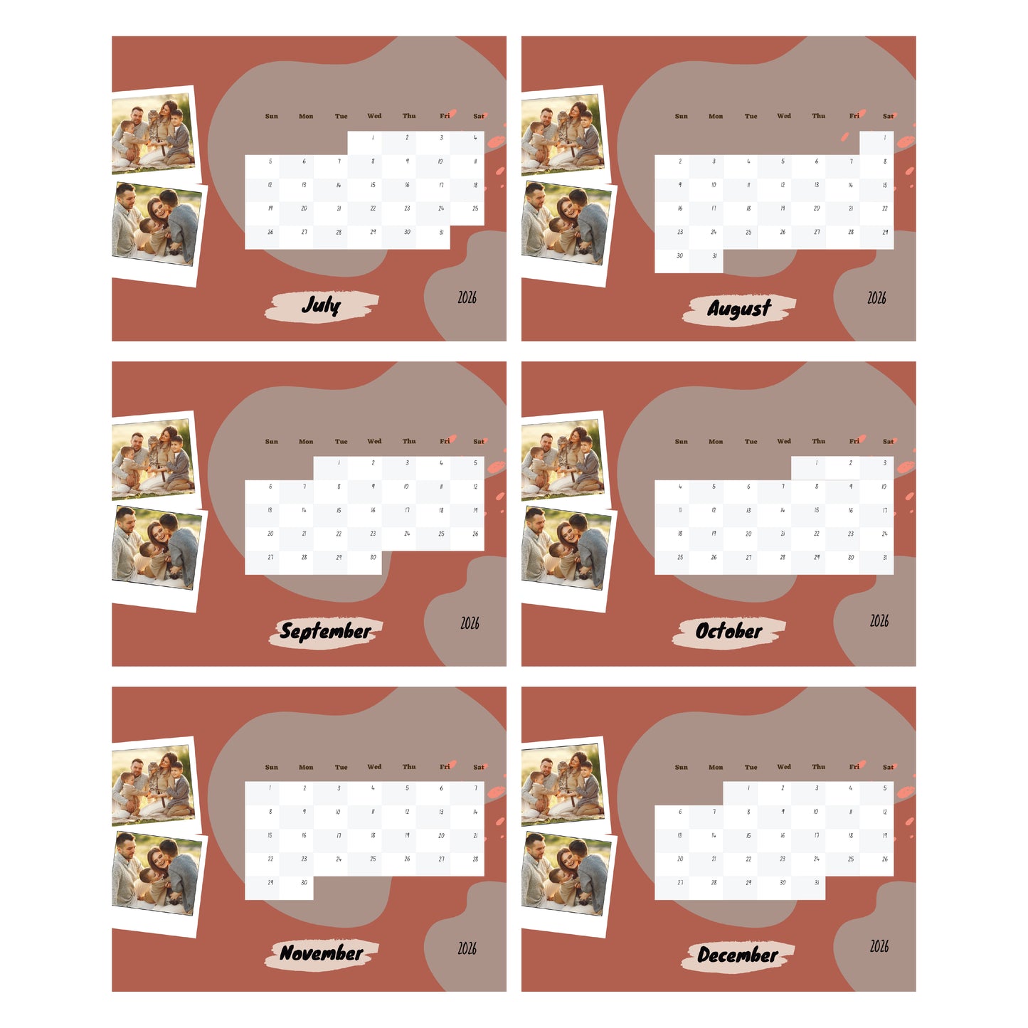 Personalized 2026 Family Photo Calendar: Custom Wall Decor, Custom Calendar