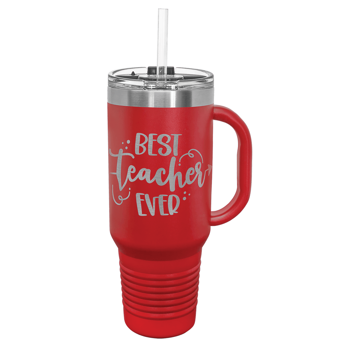 Red Polar Camel 40 oz. Travel Mug with Snap Lid and Straw, Custom Engraved