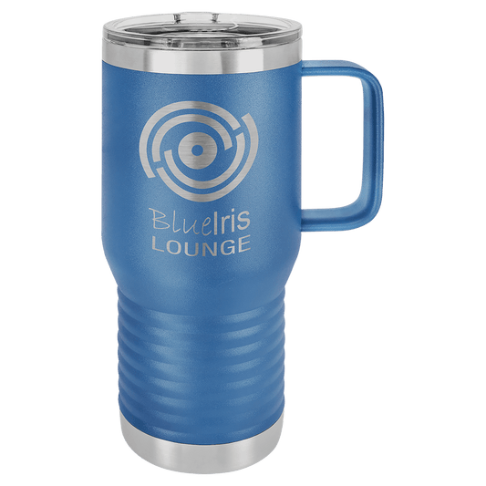 Royal Blue Polar Camel 20 oz. Travel Mug with Slider Lid, Laser Engraved