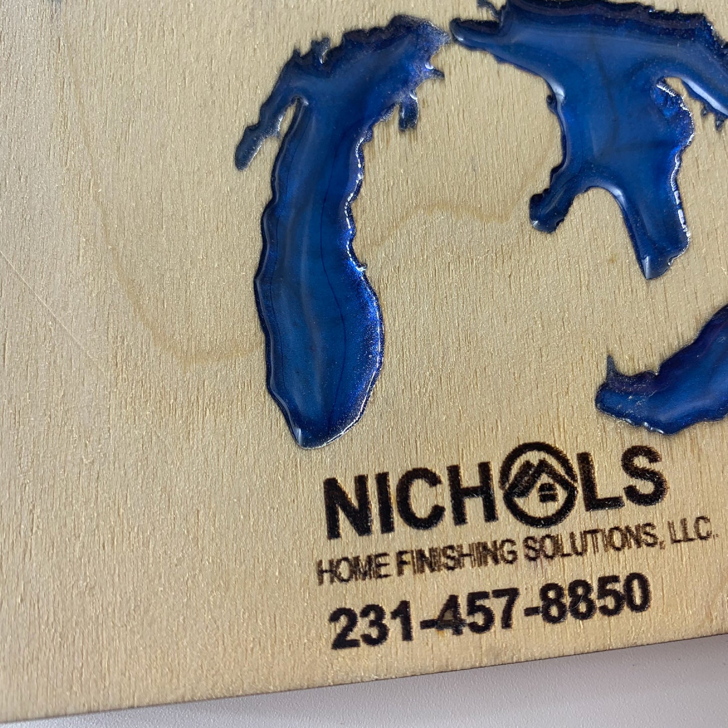 State of Michigan Set of 4 Custom Wood Coasters with box, Engraved wood coasters, wood coasters for business, wood coasters engraved with Wood Box
