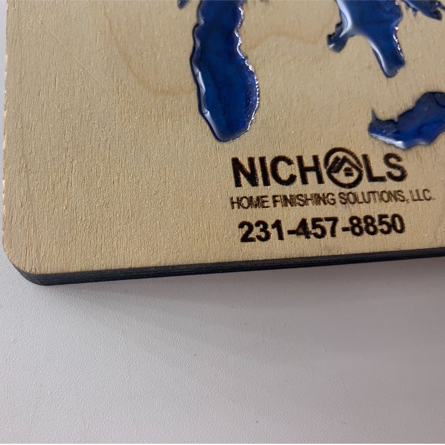 State of Michigan Set of 4 Custom Wood Coasters with box, Engraved wood coasters, wood coasters for business, wood coasters engraved with Wood Box