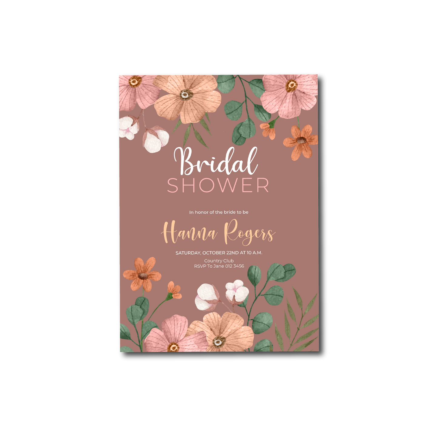 Bridal shower, bridal shower invitation, bridal shower invites, bridal shower invitation printed, bridal shower invitation floral