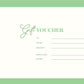White Green leaves Gift Voucher, Gift Certificate, Gift Voucher