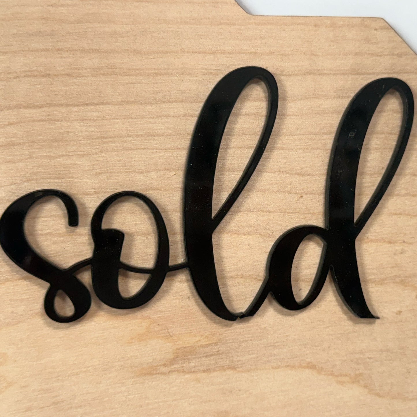 Laser Cut Engraved Wood "SOLD" Key Sign Closing Gift for Realtors Wood Sold Sign
