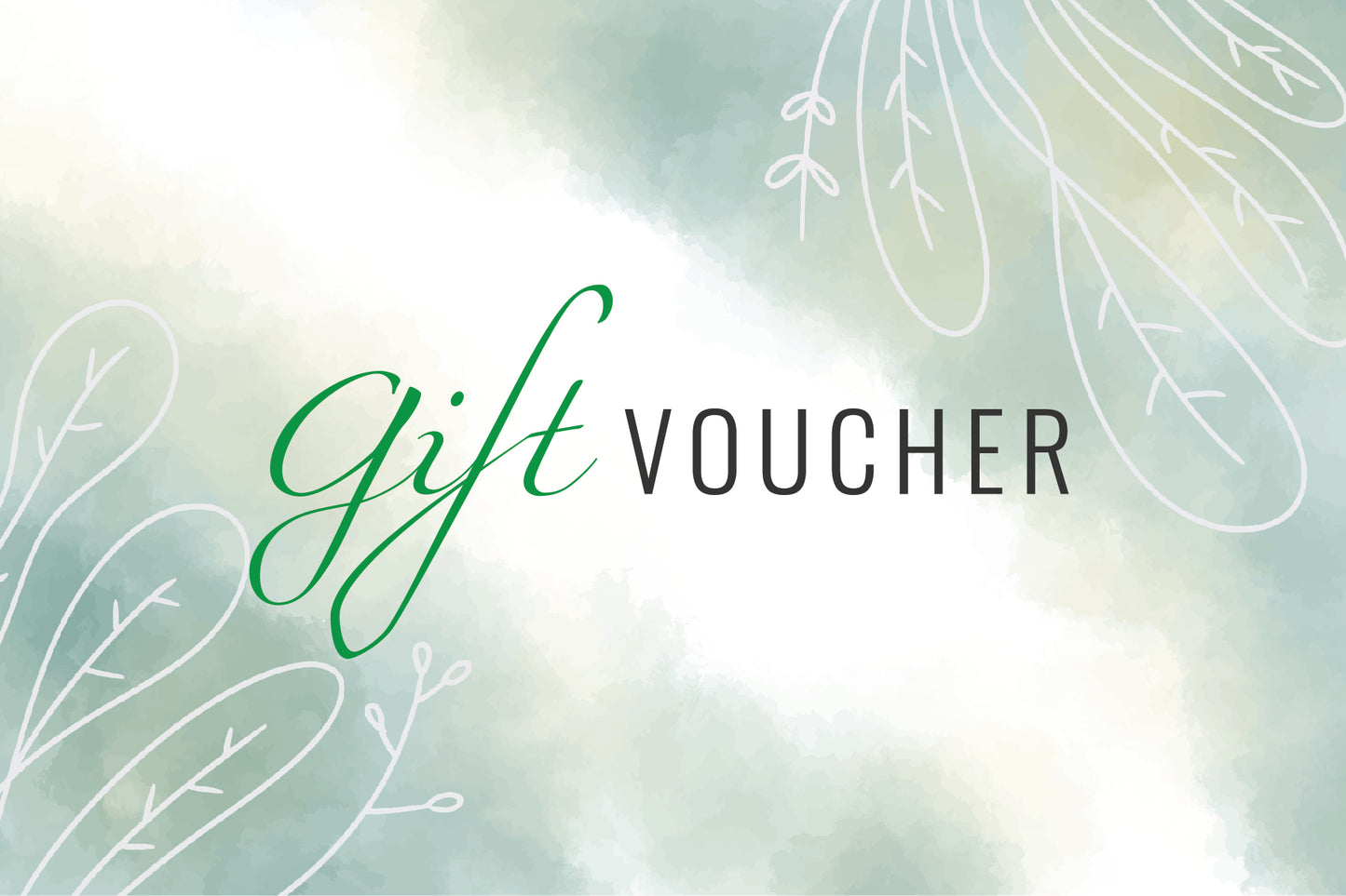 Light Green leaves Gift Voucher, Gift Certificate, Gift Voucher