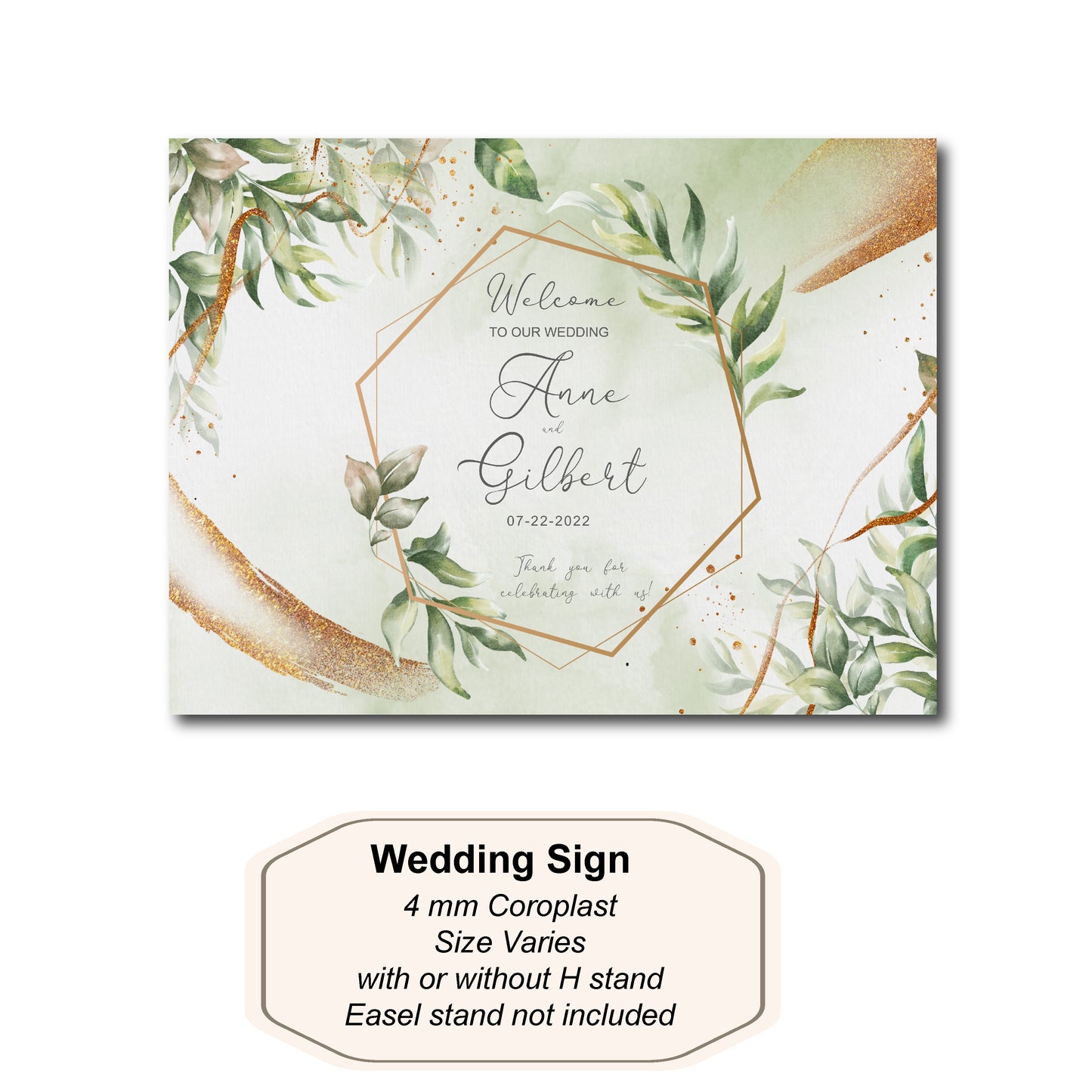 Elegant Pastel Green, Wedding Sign in Board, Wedding Signs, 18X24 Wedding Signage Wedding Welcome Sign, Custom Made Elegant Beautiful Wedding Sign Ideas