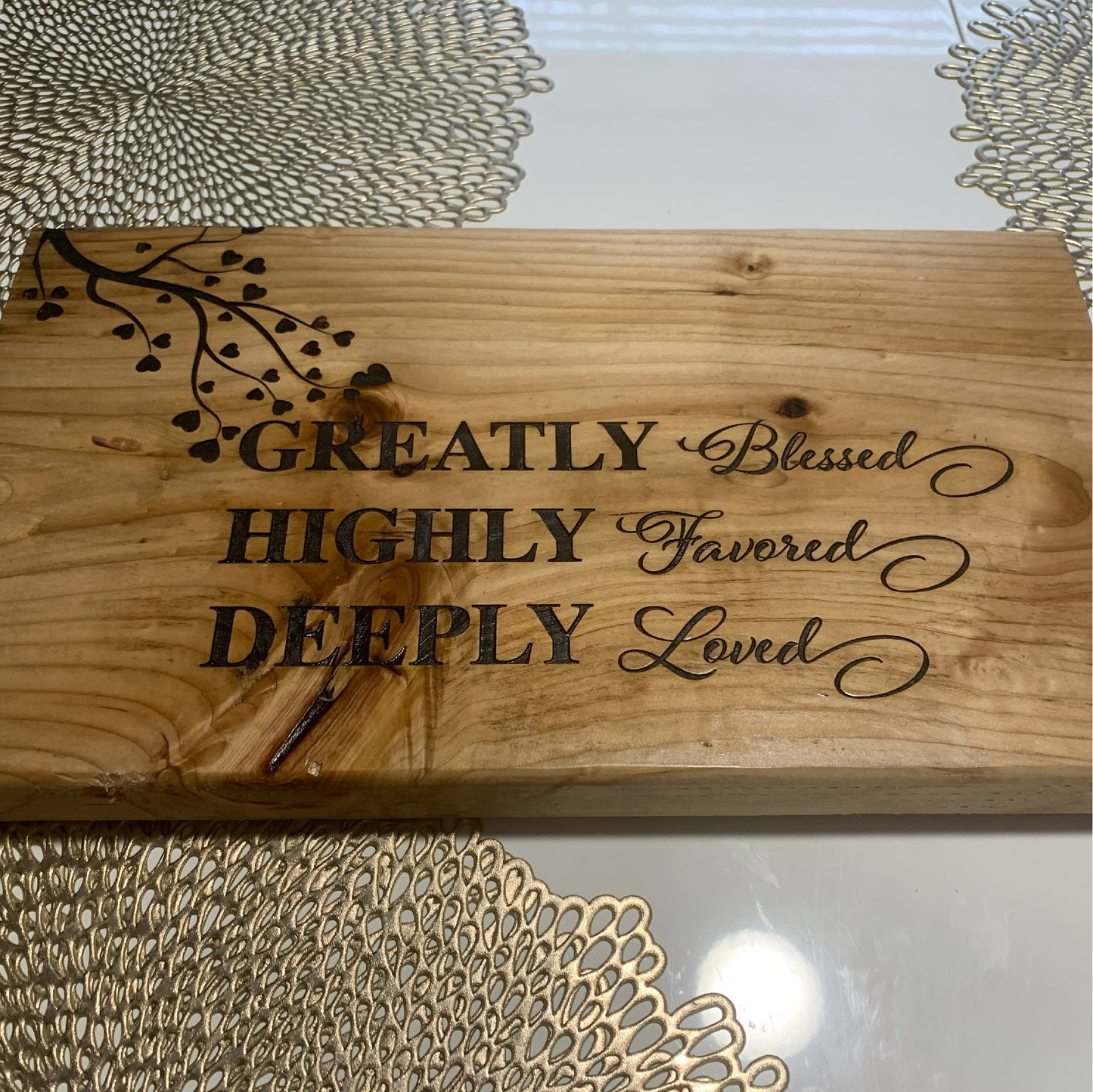 Housewarming gift, custom gift, center table decor, wall decor, Greatly blessed table decor, wedding gift, personalized gift, gift for the home, custom sign