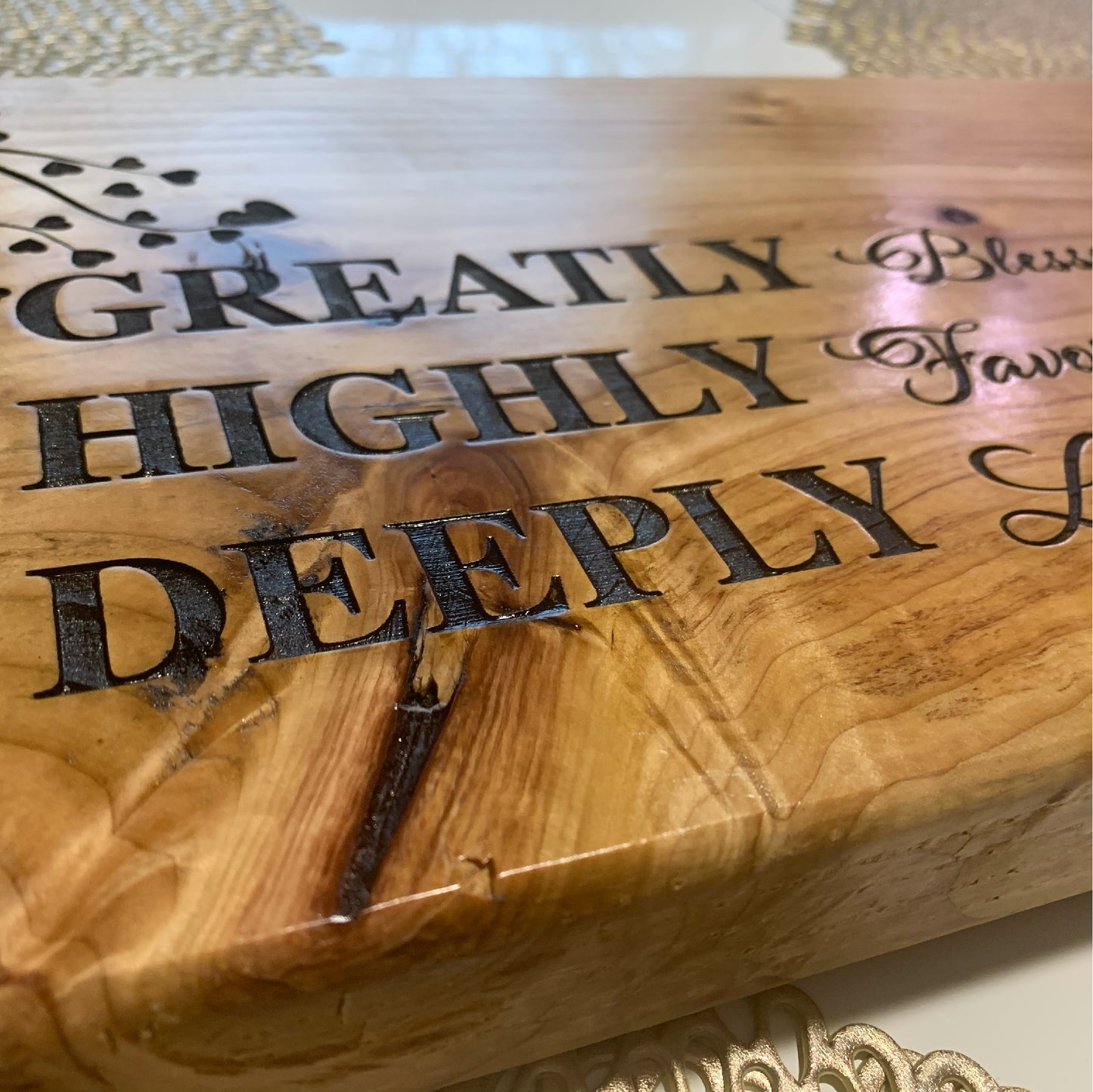 Housewarming gift, custom gift, center table decor, wall decor, Greatly blessed table decor, wedding gift, personalized gift, gift for the home, custom sign