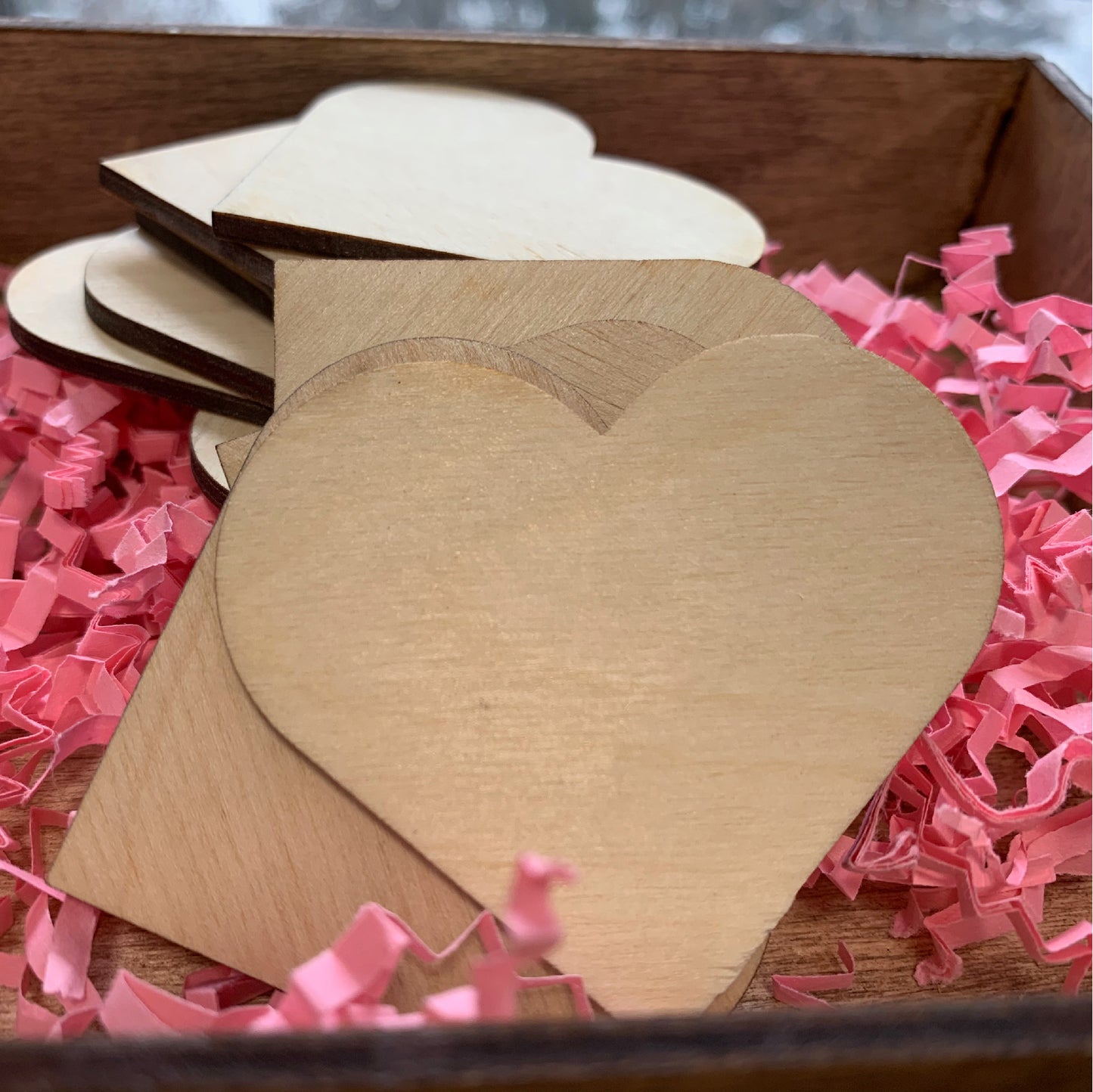 Unfinished Wooden Hearts, 50 Pcs Blank Bulk Wood Slices, Cut to shape, DIY Craft Cutout Pieces for Wedding, Unfinished Wood Heart
