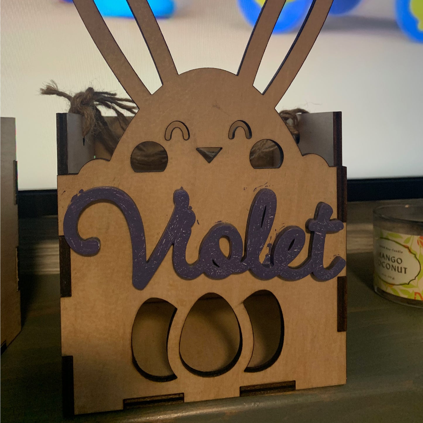 Custom Wood Boxes, wood boxes, Easter Bunny custom box with custom name, easter candy box, easter box, custom easter box