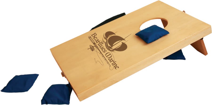 Wood Mini Bean Bag Toss Game with Handle for Carrying, Custom Game Set