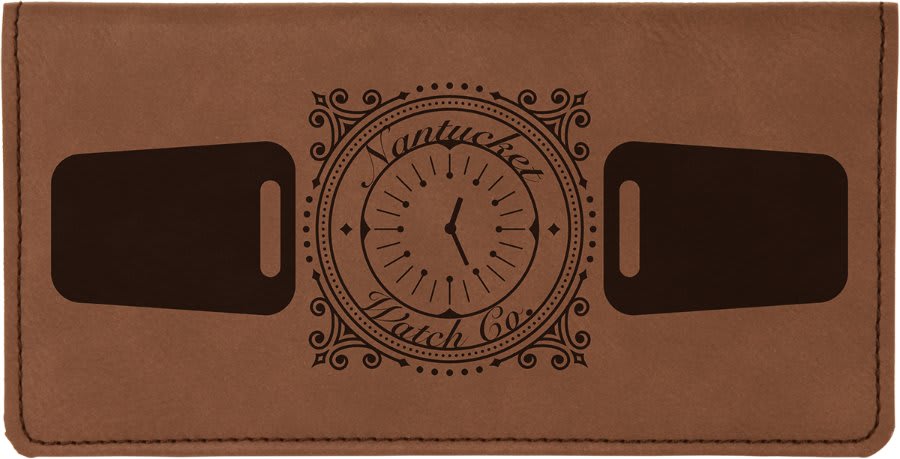 Dark Brown Leatherette Checkbook Cover, custom checkbook cover