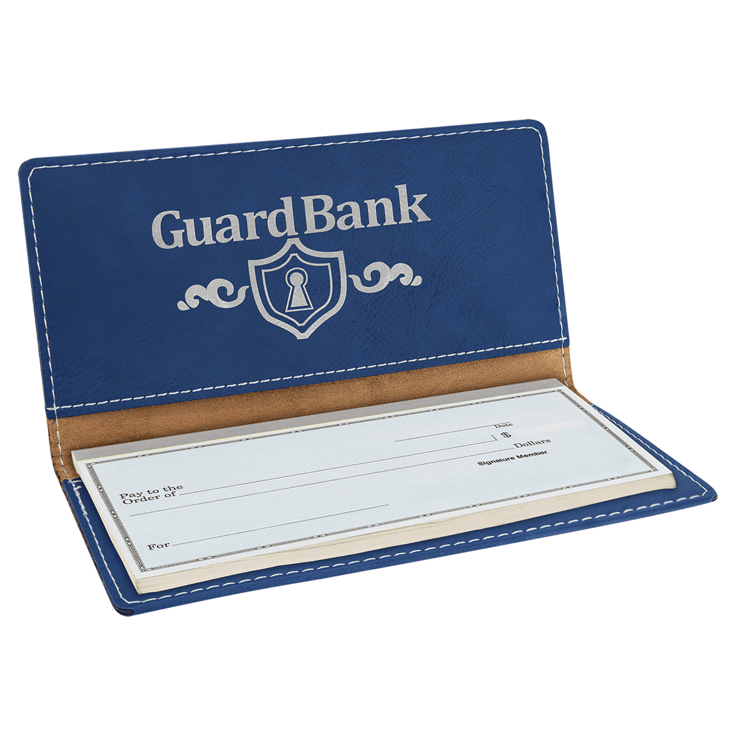 Blue/Silver Leatherette Checkbook Cover, custom checkbook cover