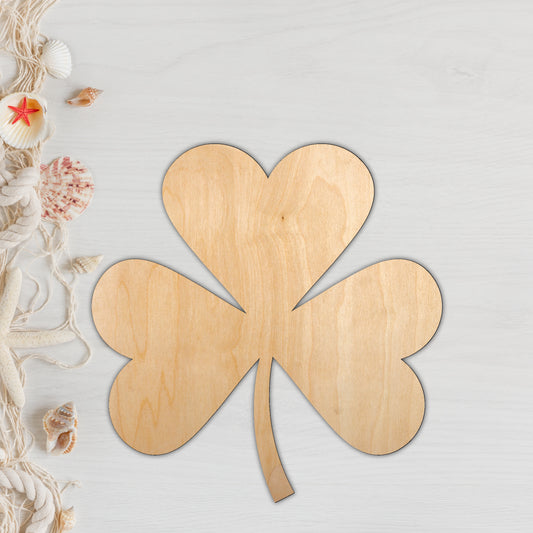 Irish Shamrock Clover blank wood, cut to shape wood, blank wood for art, wood blank, blank wood