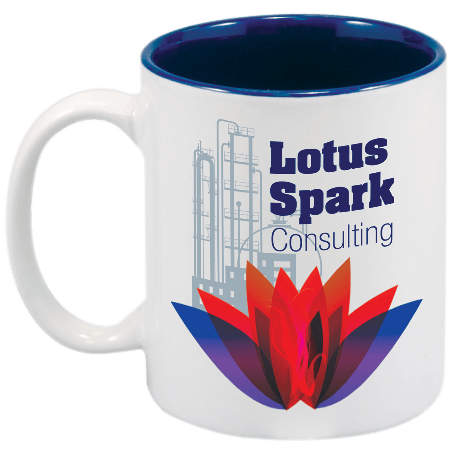 White/Blue 11 oz. Ceramic Mug, Custom Mug