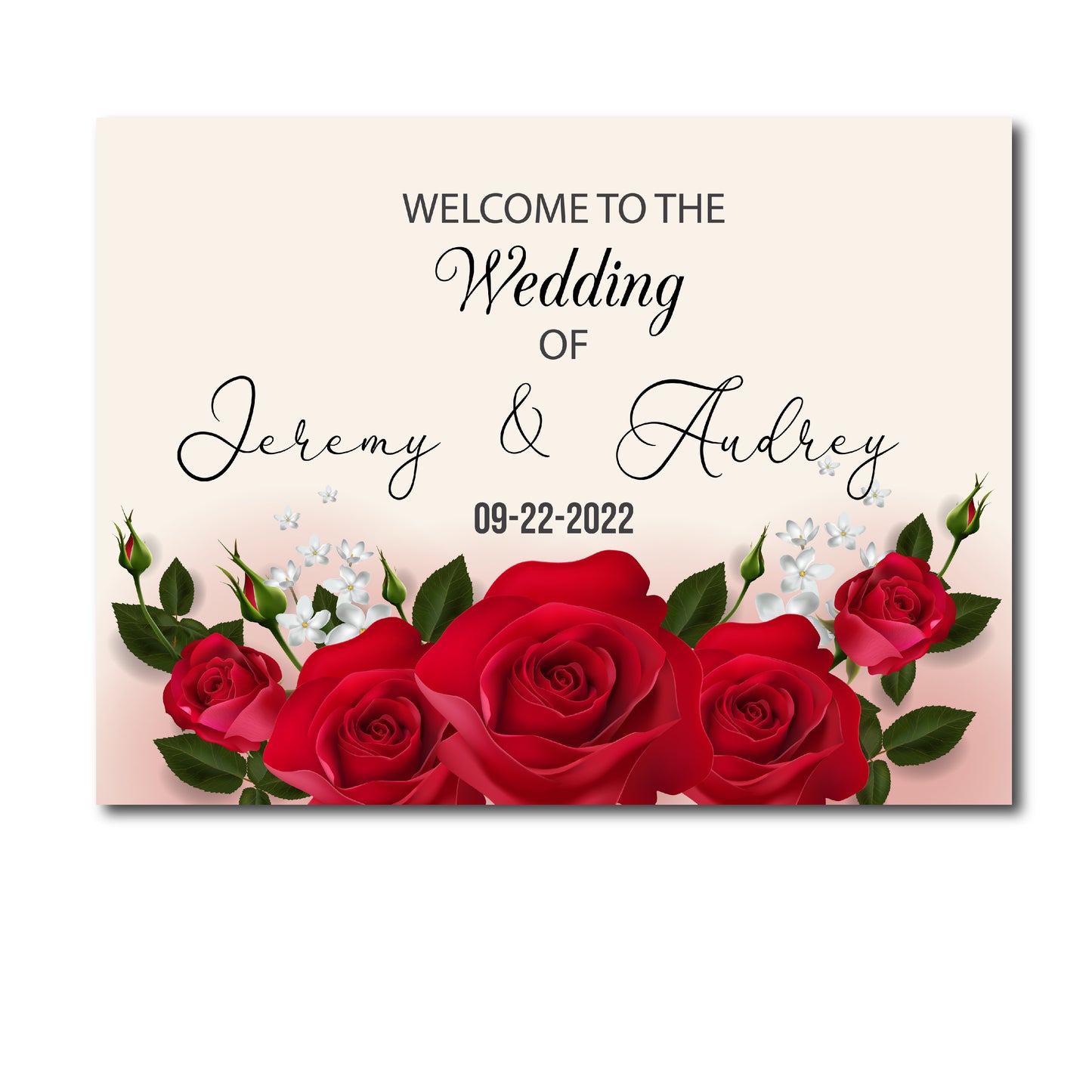 Elegant Roses Floral, Wedding Signs, 18X24 Wedding Signage Wedding Sign in Board, Wedding Welcome Sign, Custom Made Elegant Beautiful Rose Wedding Sign Ideas