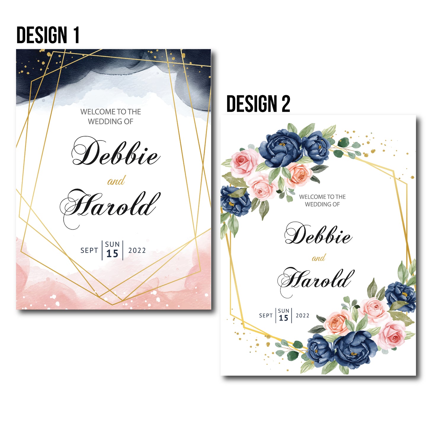 Elegant Wedding Peach Floral, Wedding Signs, 18X24 Wedding Signage Wedding Sign in Board, Wedding Welcome Sign, Custom Made Elegant Beautiful Wedding Sign Ideas