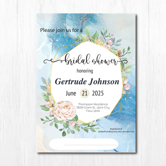 Bachelorette Party invitation, Bridal shower, bridal shower invitation, bridal shower invitation printed, bridal shower invitation floral