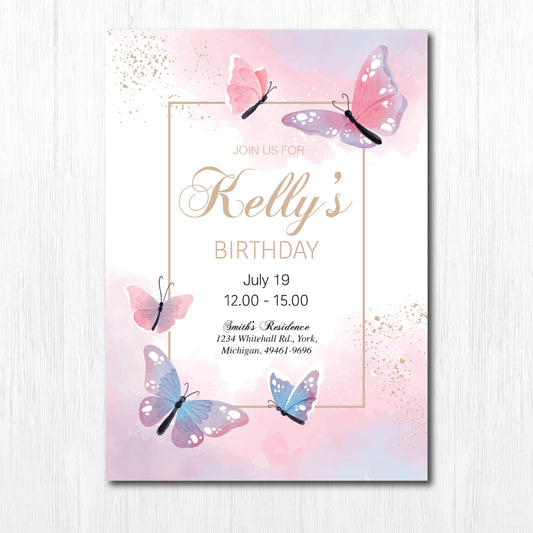 Birthday Invitation Birthday Invitation 5X7 Glossy High Definition Personalized Invitation